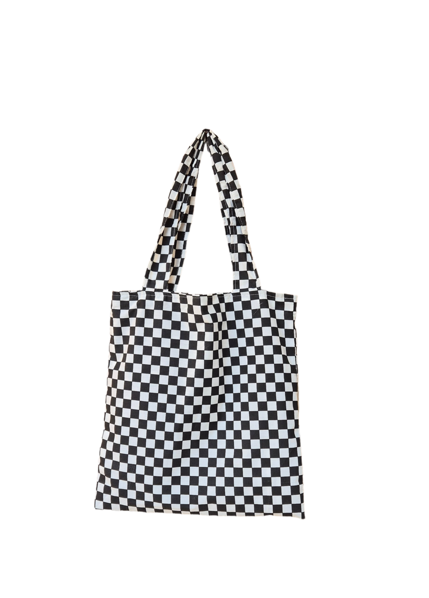 Black and white plaid Tote